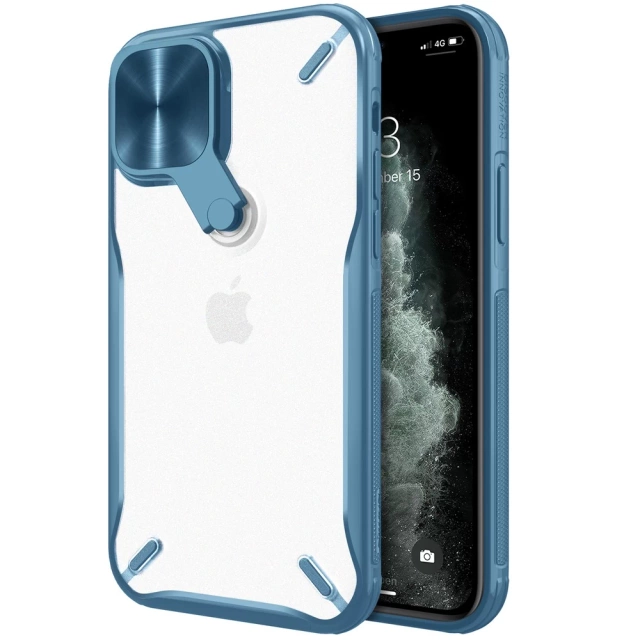 Nillkin Cyclops Case durable case with camera cover and foldable stand for iPhone 13 Pro Max blue