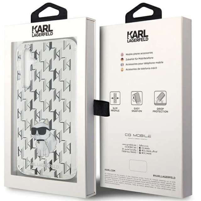Original KARL LAGERFELD Hardcase KLHCS23FEHNCMKLT Hülle für Samsung Galaxy S23 FE (Monogramm / Transparent)