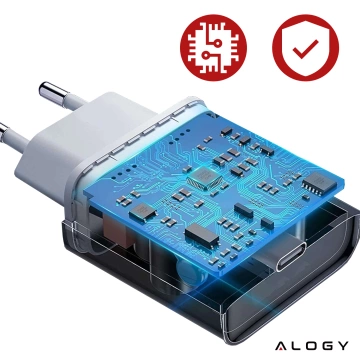 Alogy schnelles USB-C PD 20 W Wandladegerät Lightning-Kabel 1 m Weiß