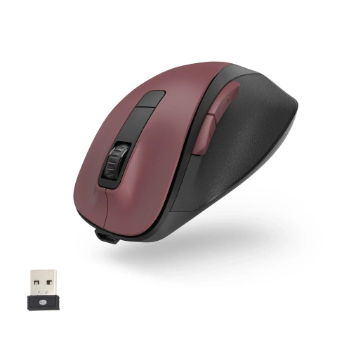Hama MW-500 V2 Wireless Mouse with Battery - Burgundy