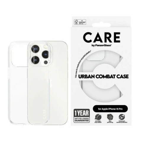 Чохол CARE від PanzerGlass Urban Combat для iPhone 15 Pro, прозорий