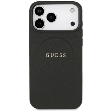 Etui do iPhone 17 Pro Max Guess Grained Ring MagSafe Black