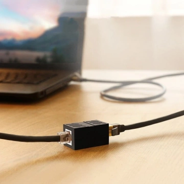 Sieťový konektor UGREEN Ethernet RJ45 10 Gbps konektor sieťového kábla čierny (NW114 20390)