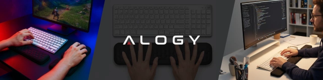 Ергономічний комплект клавіатури та миші Alogy ErgoSupport™ з піни з ефектом пам'яті, протиковзкий та повітропроникний, чорний
