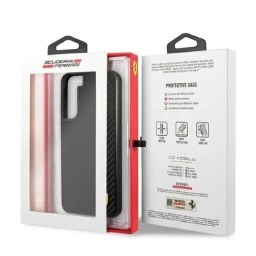 Etui Ferrari FESAXHCS22MBK do Galaxy S22  S906hardcase On Track Carbon Stripe czarny/black