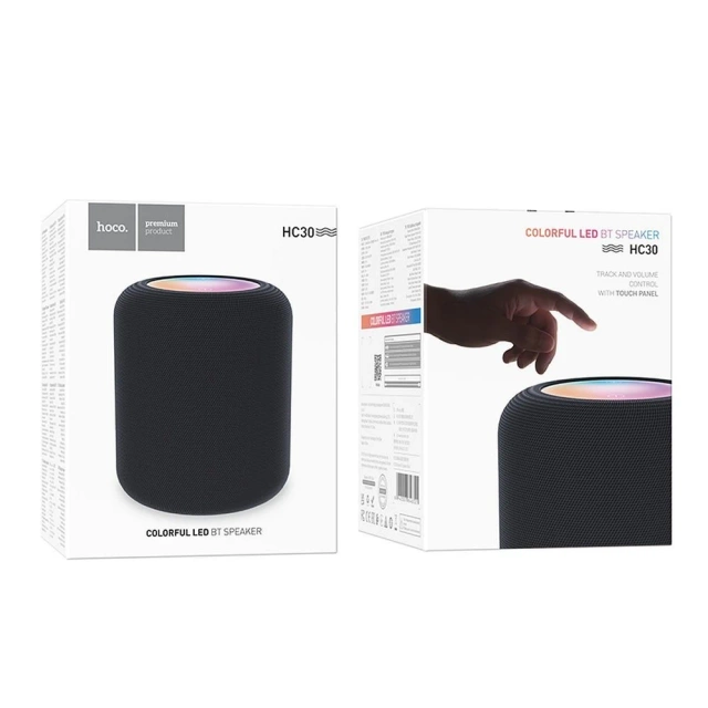 HOCO HC30 Bluetooth reproduktor 5W RGB LED černý přenosný