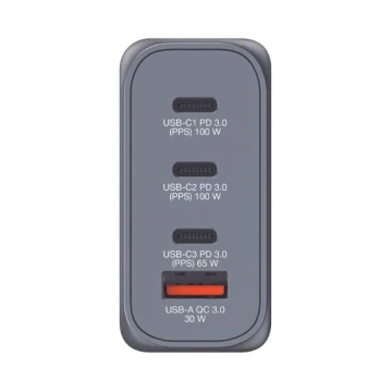 Verbatim GaN 100W nástenná nabíjačka 3xUSB-C/USB-A adaptér