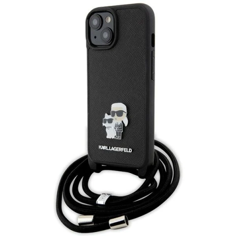 Etui Karl Lagerfeld KLHCP15SSAKCPSK do iPhone 15 6.1" hardcase czarny/black Crossbody Saffiano Metal Pin Karl