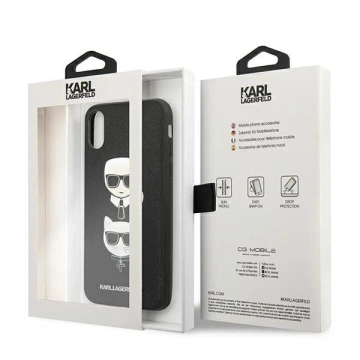 Etui Karl Lagerfeld KLHCPXSAKICKCBK do Apple iPhone X/XS pevné pouzdro Saffiano Karl