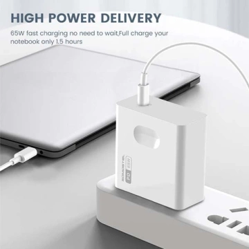 Настінний зарядний пристрій 65 Вт Type-C до кабелю Type-C Somostel Power Deliver Q15 PD White
