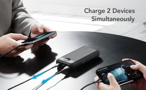 Powerbank Зовнішній акумулятор VEGER L20S - 20 000mAh LCD Quick Charge PD 20W чорний (VP2039PD / W2039PD )
