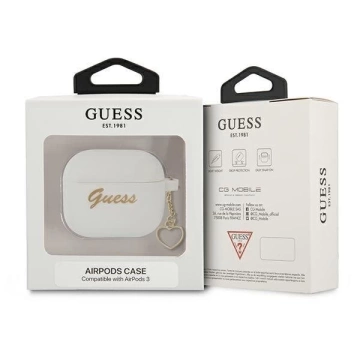 Guess GUA3LSCHSH kryt AirPods 3 bílý/bílý Silicone Charm Collection