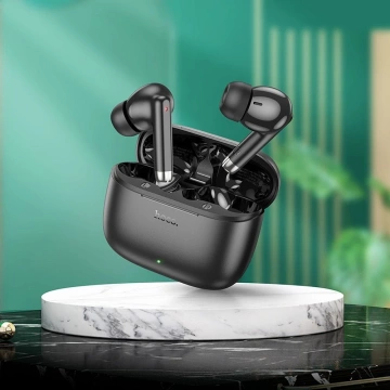 Bezdrôtové Bluetooth slúchadlá HOCO TWS EQ2 čierne s nabíjacím puzdrom