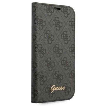 Etui Guess GUBKP14LHG4SHK für Apple iPhone 14 Pro 6,1" Czarny/Black Book 4G Vintage Gold Logo