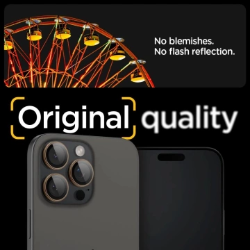 Spigen Optik Pro Glas.TR ”EZ FIT” chránič fotoaparátu 2 balenie pre iPhone 16 Pro / Pro Max Desert Titanium