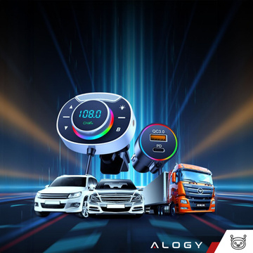 Bluetooth Audio FM MP3 BT vysílač Rychlá USB nabíječka do auta QC 3.0 USB-C typu C PD pro Alogy Car