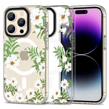 Ochranné puzdro MagMood pre MagSafe pre iPhone 15 Pro Max jarná sedmokráska