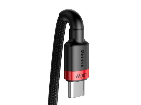 Кабель 2m Baseus Cafule USB-C Quick Charge 3.0 PD 2.0 100W 5A Червоний