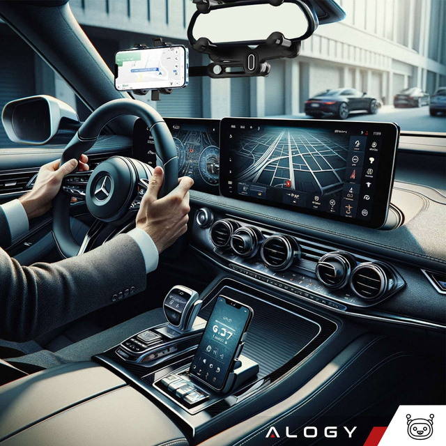 Автомобільний тримач для дзеркала заднього виду автомобіля Alogy Mirror Car Holder Black