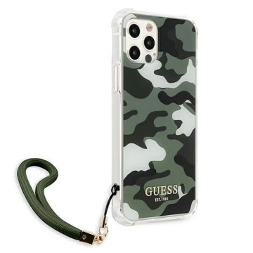 Guess GUHCP12MKSARKA iPhone 12/12 Pro 6,1" zielony/khaki pevné pouzdro Camo Collection