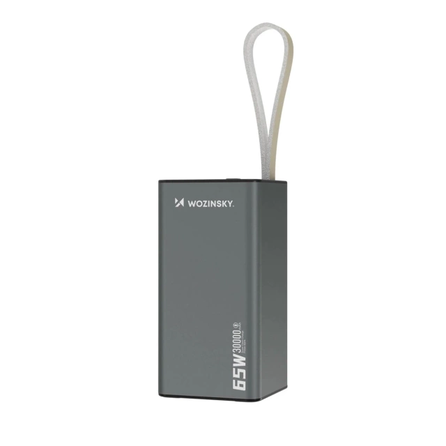 Powerbank Wozinsky K65+ 30000mAh 65W USB-C/USB-A Szary
