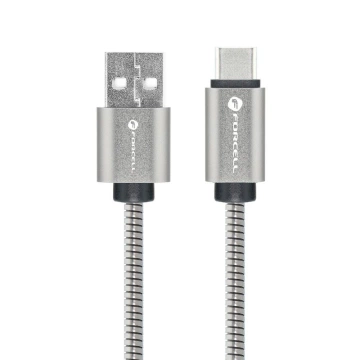 Kabel USB-A na USB-C 12W 1m Forcell Steel QC 3.0 CarPlay/Android Auto