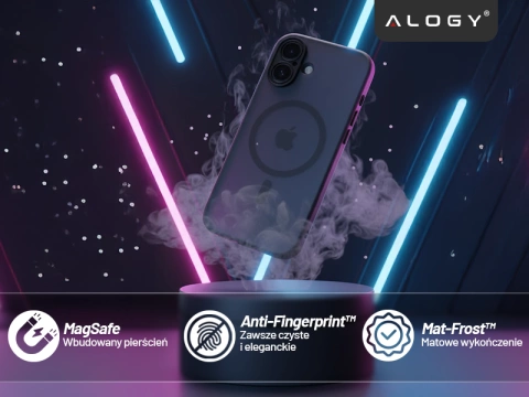 Kryt pre Apple iPhone 16 Pro Max Alogy MagSafe Hybrid Matte Case Matný kryt s ochranou šošovky čierny