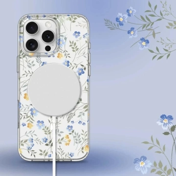 Etui iPhone MagMood MagSafe iPhone 16 Pro jarní květiny
