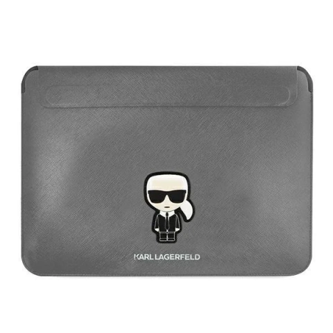 Karl Lagerfeld Sleeve KLCS16PISFG 16" srebrny/strieborný Saffiano Ikonik Karl