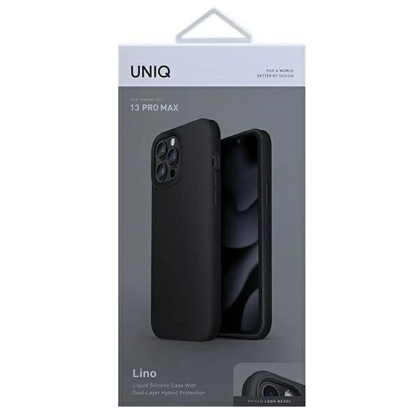 UNIQ-Hülle Lino iPhone 13 Pro Max 6,7 "schwarz / tintenschwarz