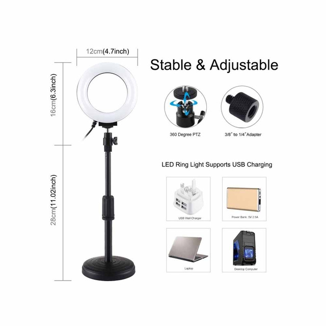 LED ring lamp with adjustable base Puluz PU391