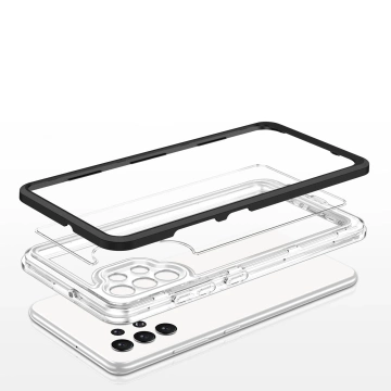 Прозорий чохол 3в1 для Samsung Galaxy A72 4G Frame Gel Cover Black