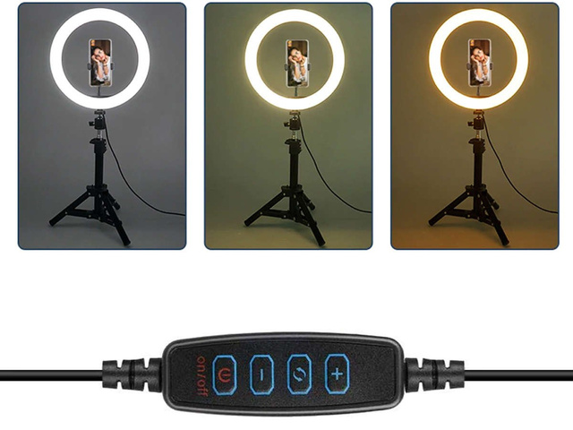 Ringlampe mit Alogy-Stativ für Make-up-Fotos