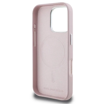 Puzdro Karl Lagerfeld pre iPhone 16 Pro Max 6,9" Pink MagSafe Hardcase FW Metal Plate