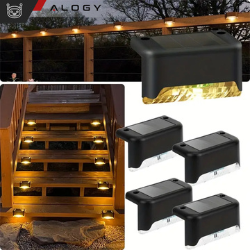 LED solar garden lamp, set x8, for terrace, balcony, stairs, balustrade, with dusk sensor, AAA battery, black