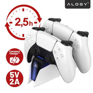 Dual Controller Dock for PlayStation 5 PS5 Pad White