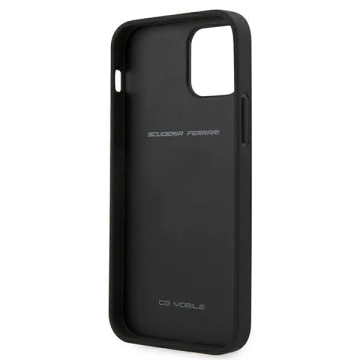 Ferrari iPhone 12 Pro Max phone case black/black hardcase Off Track Leather Nylon Stripe