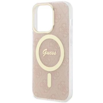 Guess GUHMP14LH4STP puzdro na telefón pre Apple iPhone 14 Pro 6,1" ružovo-ružové pevné puzdro 4G MagSafe