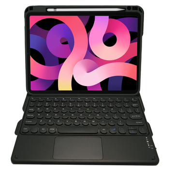 Alogové pouzdro Bluetooth klávesnice Touchpad 4v1 Magnetická tužka pro Apple iPad Air 4 2020/5 2022 Černá