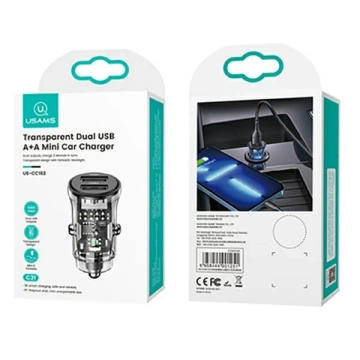 USAMS Car charger C31 3A 2xUSB-A Fast Charge black/black CC162CC01 (US-CC162)