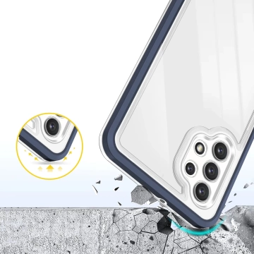 Прозорий чохол 3в1 для Samsung Galaxy A72 4G Frame Gel Cover Blue