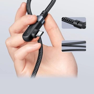 Acefast кутовий кабель USB Type C - USB Type C 2m, 100W (20V / 5A) чорний (C5-03 Black)