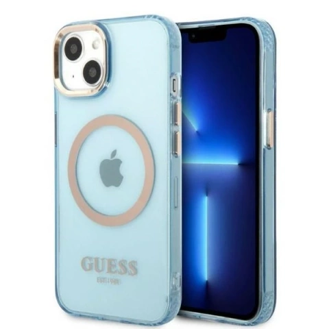 Etui Guess GUHMP13MHTCMB до iPhone 13 6,1" жорсткий чохол Gold Outline Translucent MagSafe