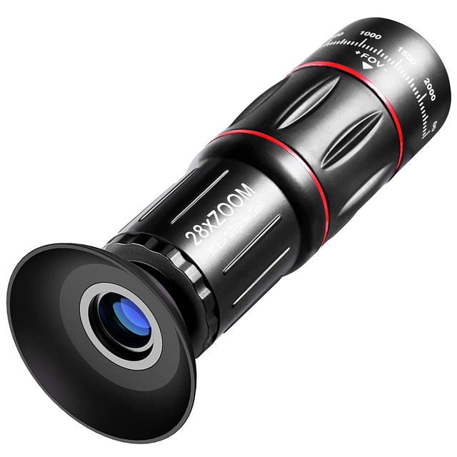 Teleskop s objektívom telefónu Spotting Scope Alogy statív Monokulárny statív s 28-násobným priblížením Držiak telefónu čierny