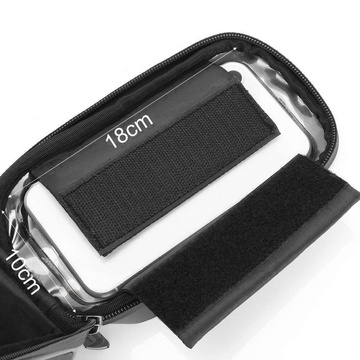 Alogy bicycle bag Pannier 2L for bicycle phone holder up to 6.7" for the frame Black