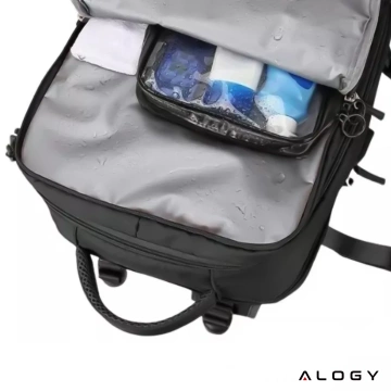 Pánsky dámsky cestovný ruksak na notebook na kufor Batožina do lietadla Práca do školy 45x30x20cm Alogy Unisex Čierna