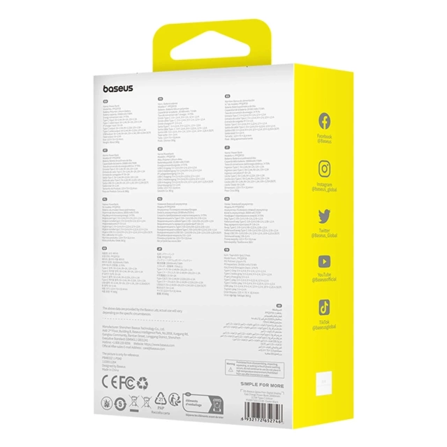 Baseus Qpow Pro 20000mAh 22.5W Powerbank with built-in USB-C cable and display - black