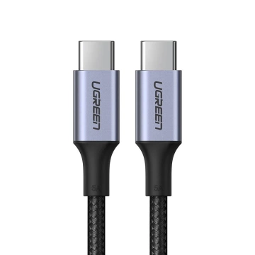 Uzelený kabel USB Typ C - USB Typ C Napájení 100W Rychlé nabíjení FCP 5A 3m šedý (90120 US316)