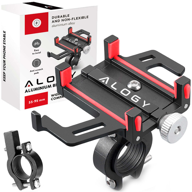 Alogy Bike Phone Phone Holder 55-95mm for Bicycle Bike Motor Scooter Чорний