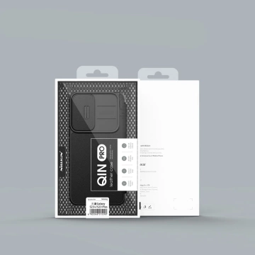 Kryt Nillkin Qin Cloth Pro Case pre Samsung Galaxy S23 Flip Cover Kryt fotoaparátu modrý